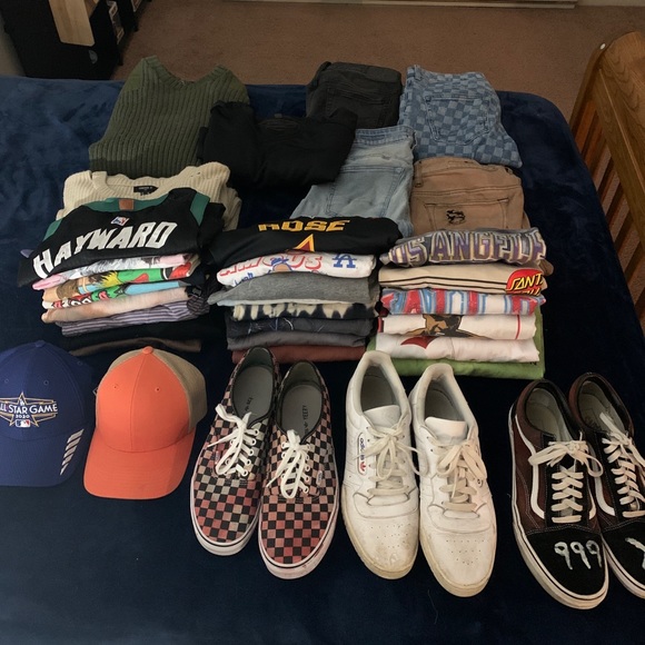 Mens Clothing Lot Box (Vans Mitchell and Ness Pacsun Adidas Vintage)